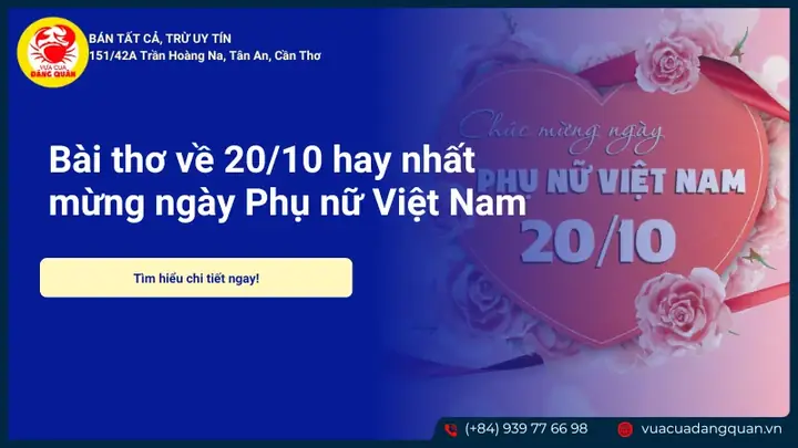 50+ Bài Thơ Về 20/10 Hay Nhất Mừng Ngày Phụ Nữ Việt Nam