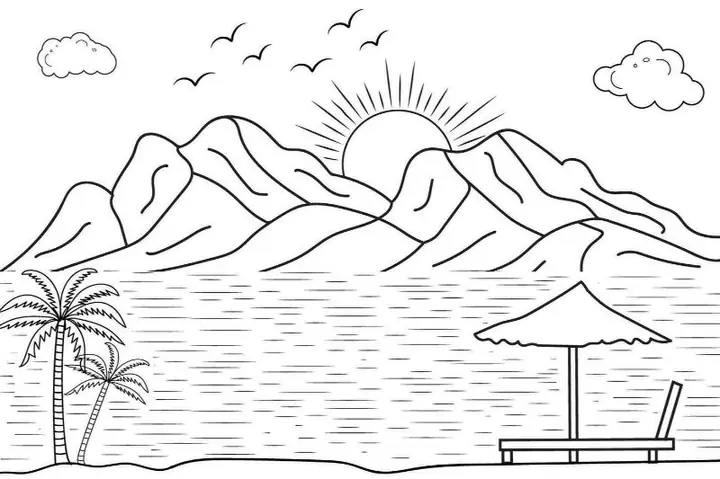 Tranh Tô Màu Phong Cảnh Biển Đảo – Rừng Núi