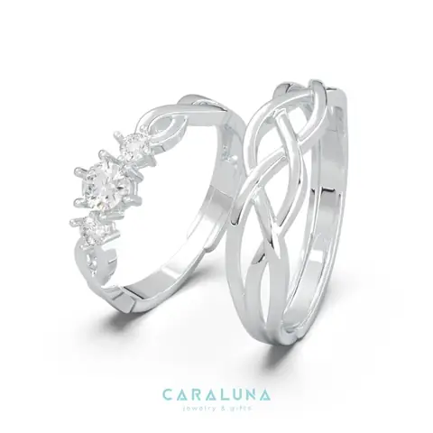 Nhẫn Bạc 925 Freesize Cara Luna Đính Đá Tình Yêu Cho Nữ - True Love