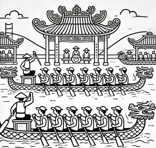 Bộ Sưu Tập Tranh Tô Màu Lễ Hội Đua Thuyền Đẹp Bộ Sưu Tập Tranh Tô Màu Lễ Hội Đua Thuyền Đẹp