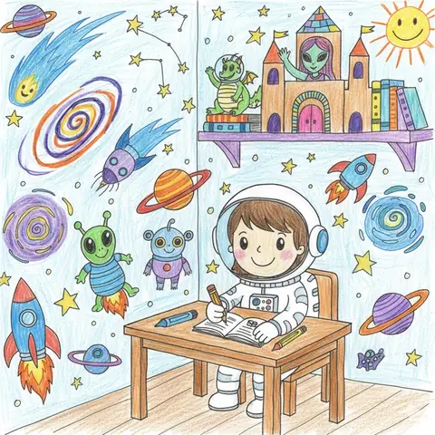 📚 Gợi Ý Những Mẫu Tranh Vẽ Góc Học Tập Đẹp, Dễ Vẽ