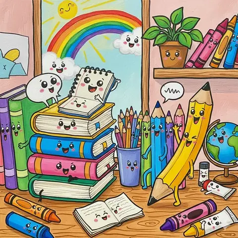 📚 Gợi Ý Những Mẫu Tranh Vẽ Góc Học Tập Đẹp, Dễ Vẽ