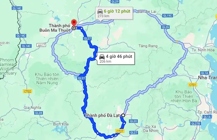 Đà Lạt Đi Buôn Ma Thuột Bao Nhiêu Cây Số?