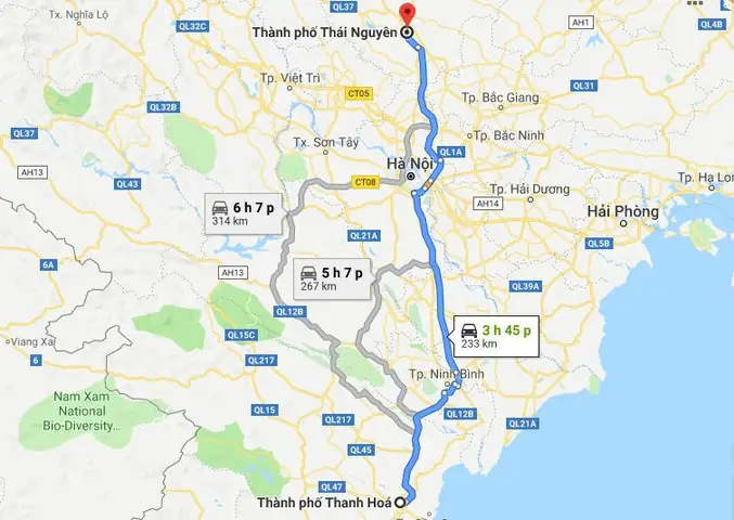 Từ Thanh Hóa Đi Thái Nguyên Bao Nhiêu Km? Xe Thanh Hóa Đi Thái ... Thái Nguyên đi Thanh Hóa bao nhiêu km
