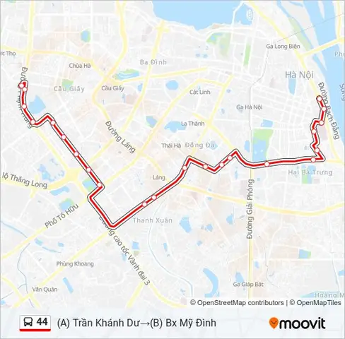 Bản Đồ Tuyến Đường Xe Buýt 44 Hà Nội Bản Đồ Tuyến Đường Xe Buýt 44 Hà Nội