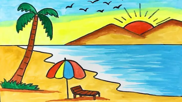 Dạy Bé Vẽ Tranh Phong Cảnh Biển Đơn Giản Và Sáng Tạo
