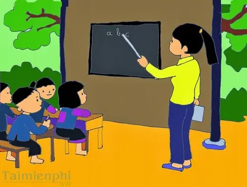 Hình Ảnh Cho Vẽ Tranh Cô Giáo Đang Giảng Bài Cho Học Sinh: