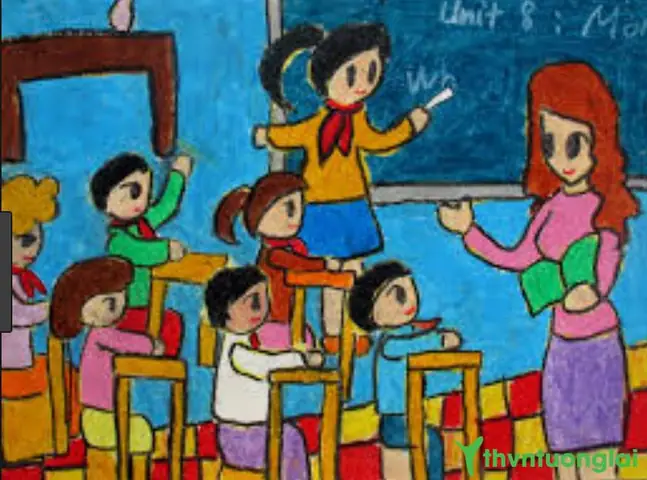 Hình Ảnh Cho Vẽ Tranh Cô Giáo Đang Giảng Bài Cho Học Sinh: