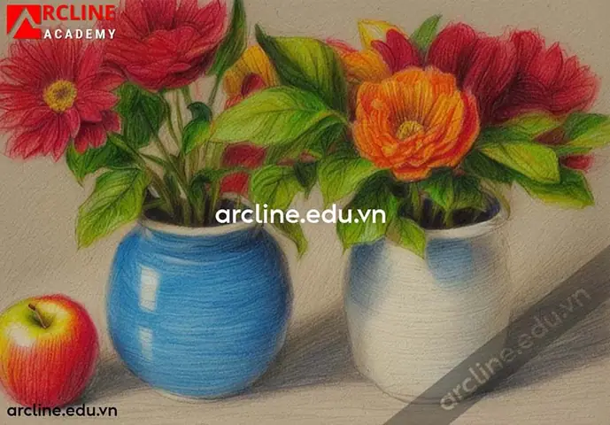 Hướng Dẫn Các Bước Vẽ Lọ Hoa Và Quả Đơn Giản Nhất
