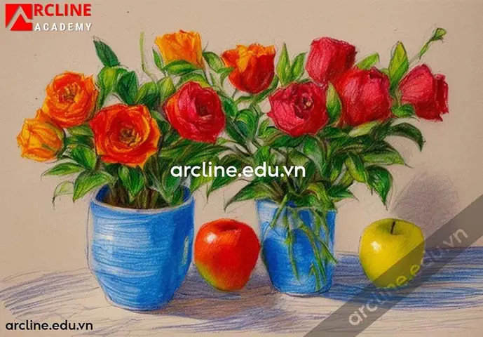 Hướng Dẫn Các Bước Vẽ Lọ Hoa Và Quả Đơn Giản Nhất