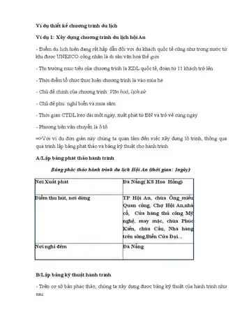 Thiet Ke Chương Trình Du Lịch | Pdf