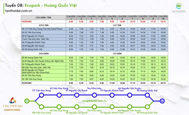 Xe Bus Đi Ecopark Miễn Phí
