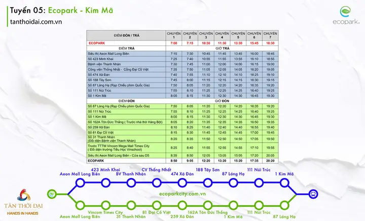 Xe Bus Đi Ecopark Miễn Phí