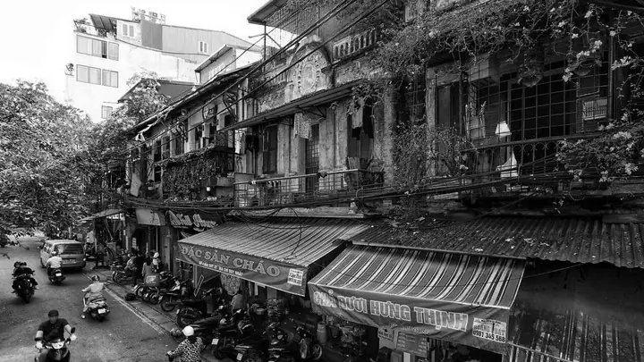 Ảnh Phố Cổ Hà Nội Đen Trắng