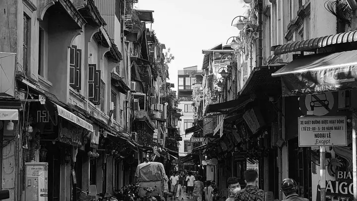 Ảnh Phố Cổ Hà Nội Đen Trắng