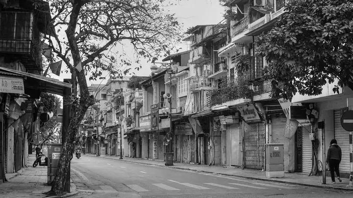 Ảnh Phố Cổ Hà Nội Đen Trắng