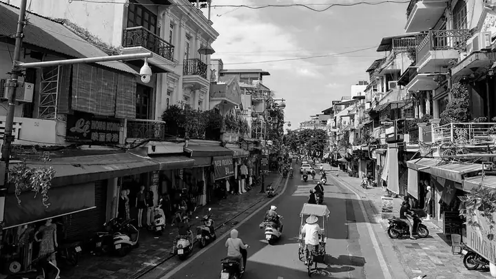 Ảnh Phố Cổ Hà Nội Đen Trắng