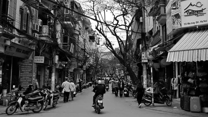 Ảnh Phố Cổ Hà Nội Đen Trắng