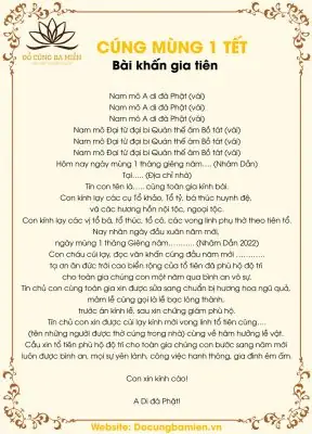 Văn Khấn Ngày Mùng 1 Tết Năm 2021 - Robins