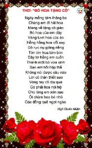 Tranh Thơ Bó Hoa Tặng Cô