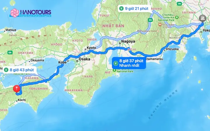 Bản Đồ Địa Điểm Du Lịch Shikoku