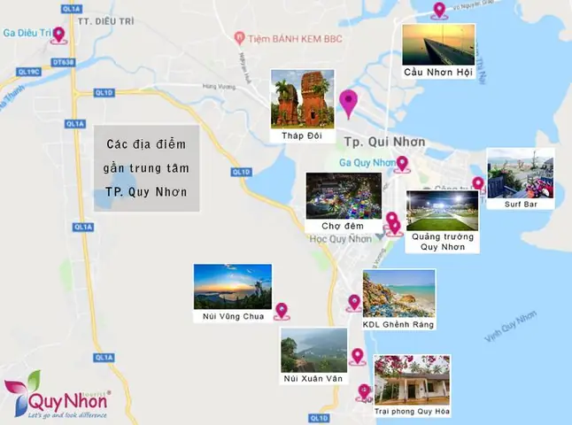 Khoảng Cách Từ Trung Tâm Thành Phố Quy Nhơn Đến Các Địa Điểm Du Lịch