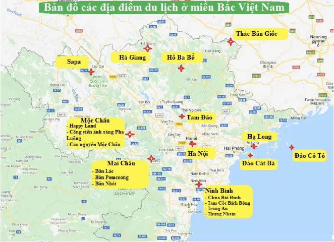 Bản Đồ Du Lịch Miền Bắc Việt Nam