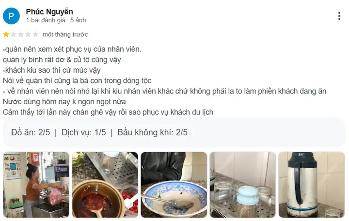 Một Số Đánh Giá Không Tốt