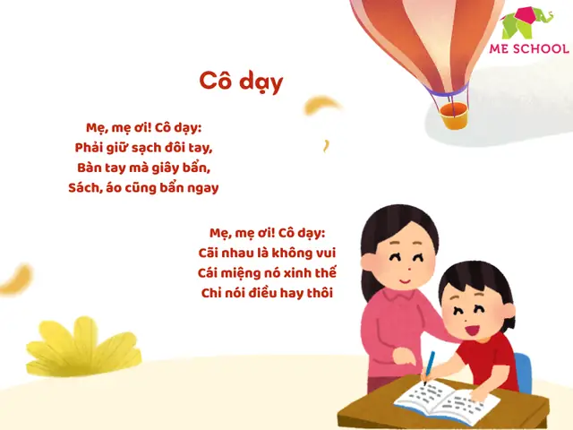 11. Bài Thơ Hay Cho Trẻ Mầm Non 3 Tuổi: Cô Dạy