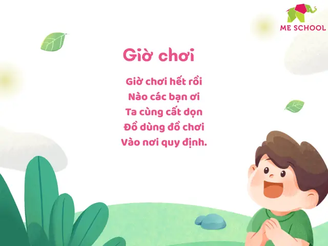 20. Bài Thơ Hay Cho Bé 3 Tuổi: Giờ Chơi