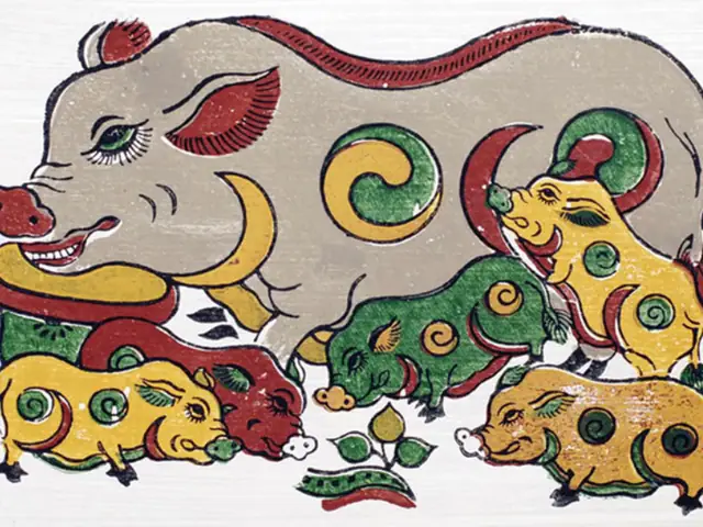 Tranh Đông Hồ “lợn Đàn (lợn Âm Dương)”: Tranh Đông Hồ “lợn Đàn (lợn Âm Dương)”:
