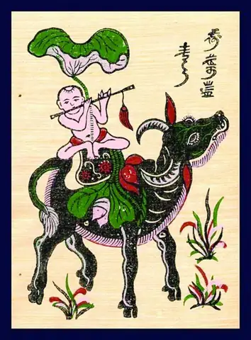 Tranh Đông Hồ”chăn Trâu Thổi Sáo”: Tranh Đông Hồ”chăn Trâu Thổi Sáo”:
