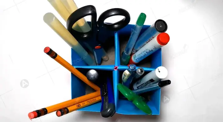 Cách Xếp Hộp Giấy Đựng Bút Dễ Làm Kiểu Số 3