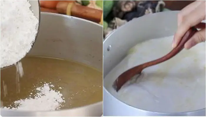 Bước 2: Nấu Bột Làm Bánh Giò