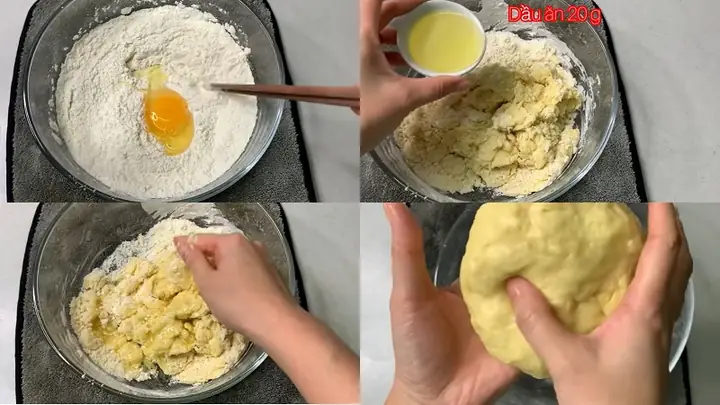 Trộn Và Nhào Bột Để Làm Bánh Mì Áp Chảo Dạng Bánh Ngọt