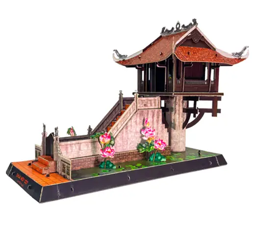 Trải Nghiệm Mô Hình 3d Chùa Một Cột Tự Lắp Ráp