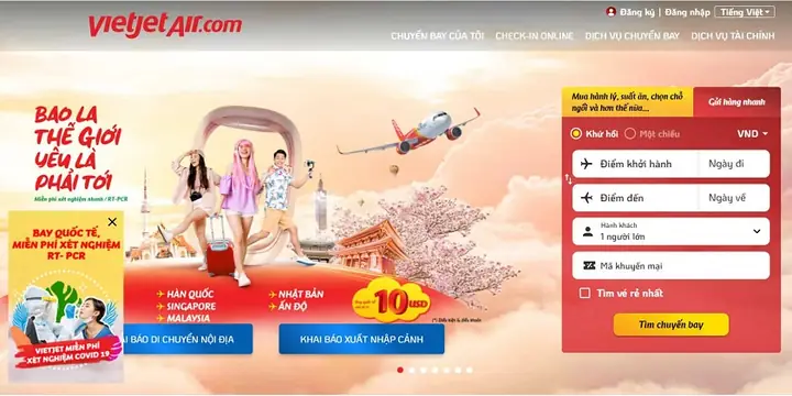 Cách Làm Thủ Tục Lên Máy Bay Vietjet Air Online