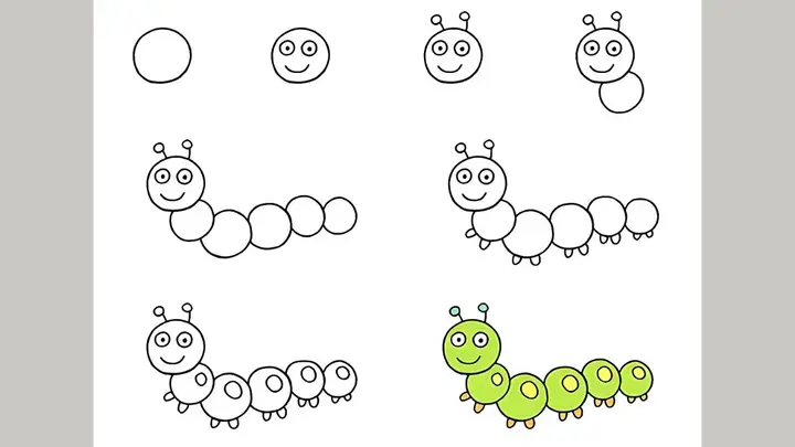 Cách Vẽ Con Sâu Cách Vẽ Con Sâu
