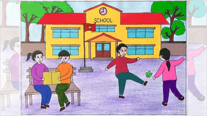 Hình Ảnh Cho Cách Vẽ Ngôi Trường Tiểu Học: Hình Ảnh Cho Cách Vẽ Ngôi Trường Tiểu Học: