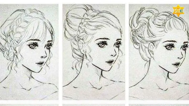 Bước 3: Cách Vẽ Tóc Anime Nữ Đẹp – Từ Tóc Dài Đến Cách Vẽ Tóc Búi Anime