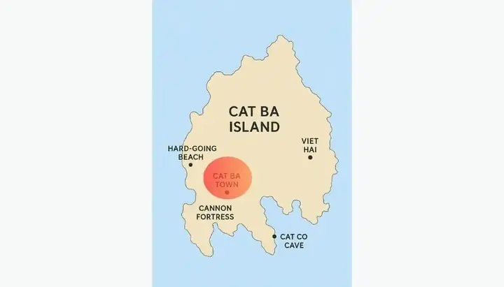 Cat Ba Island Map Showing Constructionarea