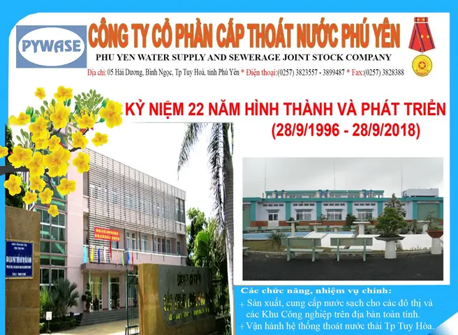 Công Ty Cổ Phần Cấp Thoát Nước Phú Yên 22 Năm Hình Thành Và Phát Triển. Công Ty Cổ Phần Cấp Thoát Nước Phú Yên 22 Năm Hình Thành Và Phát Triển.