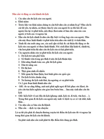 Nhu Cầu Và Động Cơ Của Khách Du Lịch | Pdf Nhu Cầu Và Động Cơ Của Khách Du Lịch | Pdf