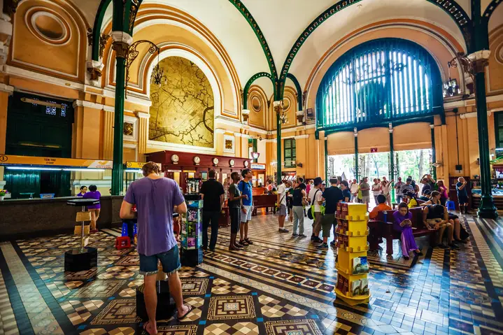 The Colonial-era Central Post Office Is One Of Hcmc's Most Striking Buildings. Kushch Dmitry/shutterstock The Colonial-era Central Post Office Is One Of Hcmc's Most Striking Buildings. Kushch Dmitry/shutterstock