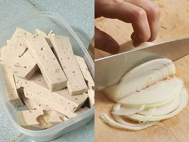Giò Lụa Xào Hành Tây Rau Củ