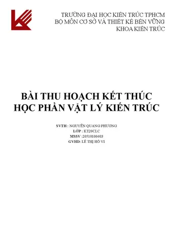 Bài Tập Vlkt - Phân Tích Kiến Trúc Và Khí Hậu Kiến Trúc Tphcm ...