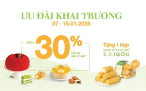 Giảm 30% Tất Cả Sản Phẩm* Tại Savouré Bakery Trần Não
