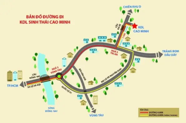 Hướng Dẫn Đường Đi Tới Khu Du Lịch Cao Minh
