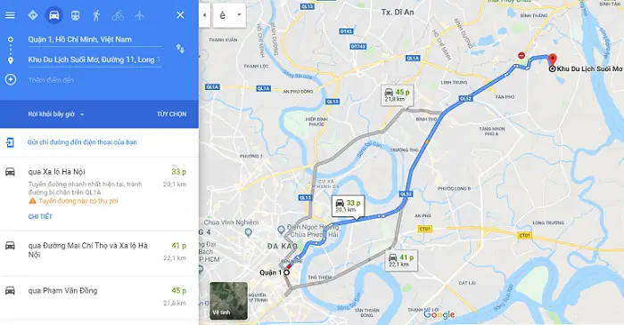 Cách Di Chuyển Tới Suối Mơ Quận 9