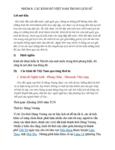 Kinh Đô Lịch Sử Việt Nam Qua Các Thời Kỳ - Nhóm 8 - 12345 ...